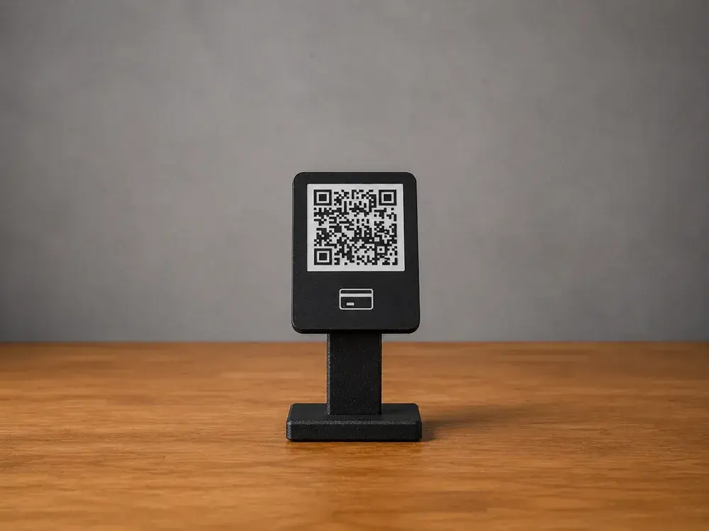 Plăcuță cu cod QR personalizat și suport