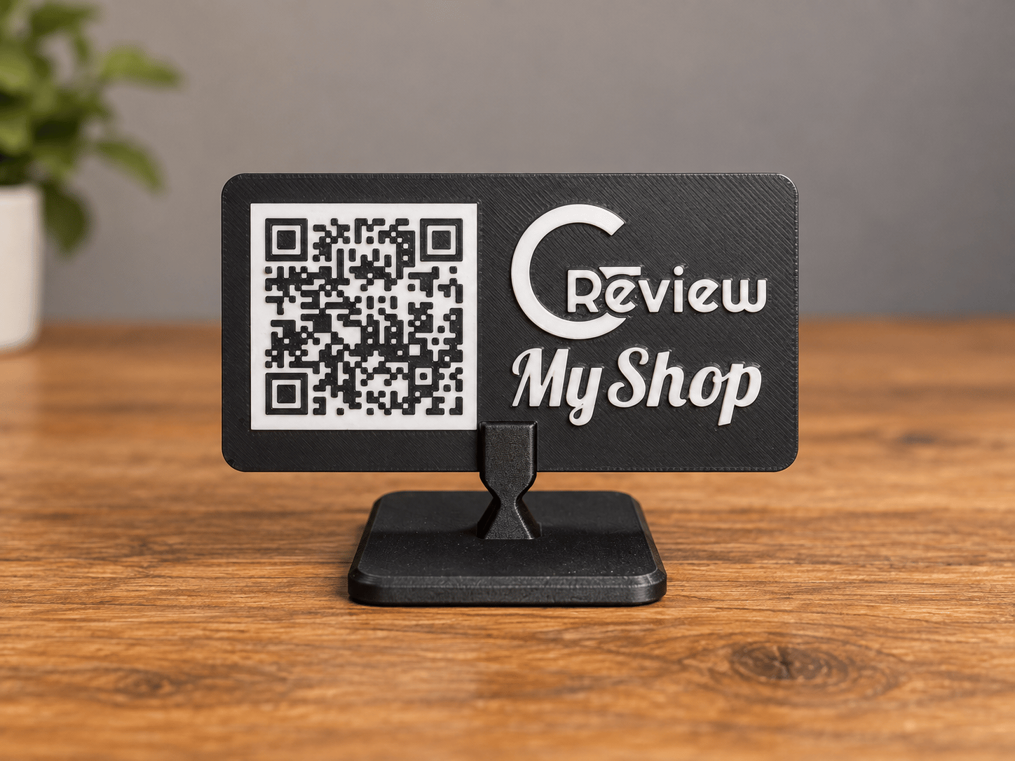 Plăcuță cu cod QR personalizat și suport