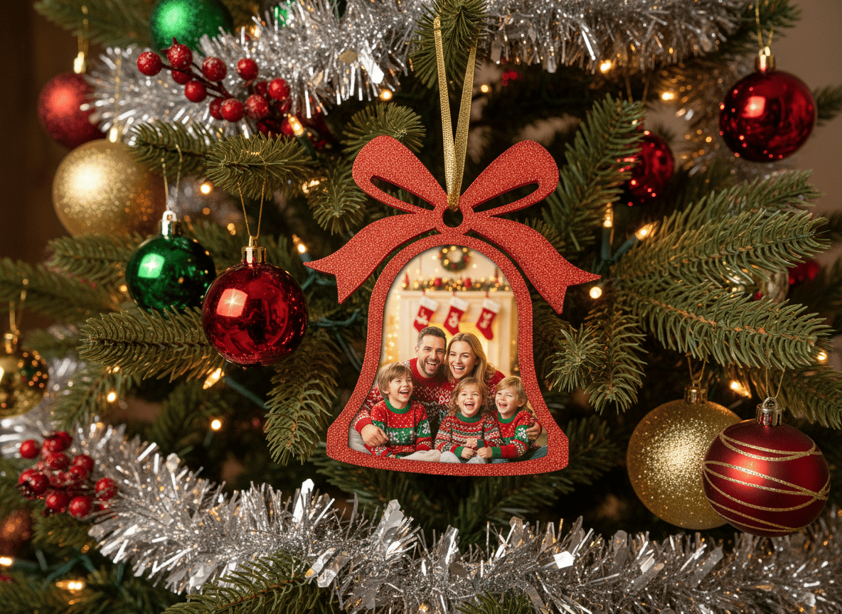 Ornament clopoțel cu fotografie